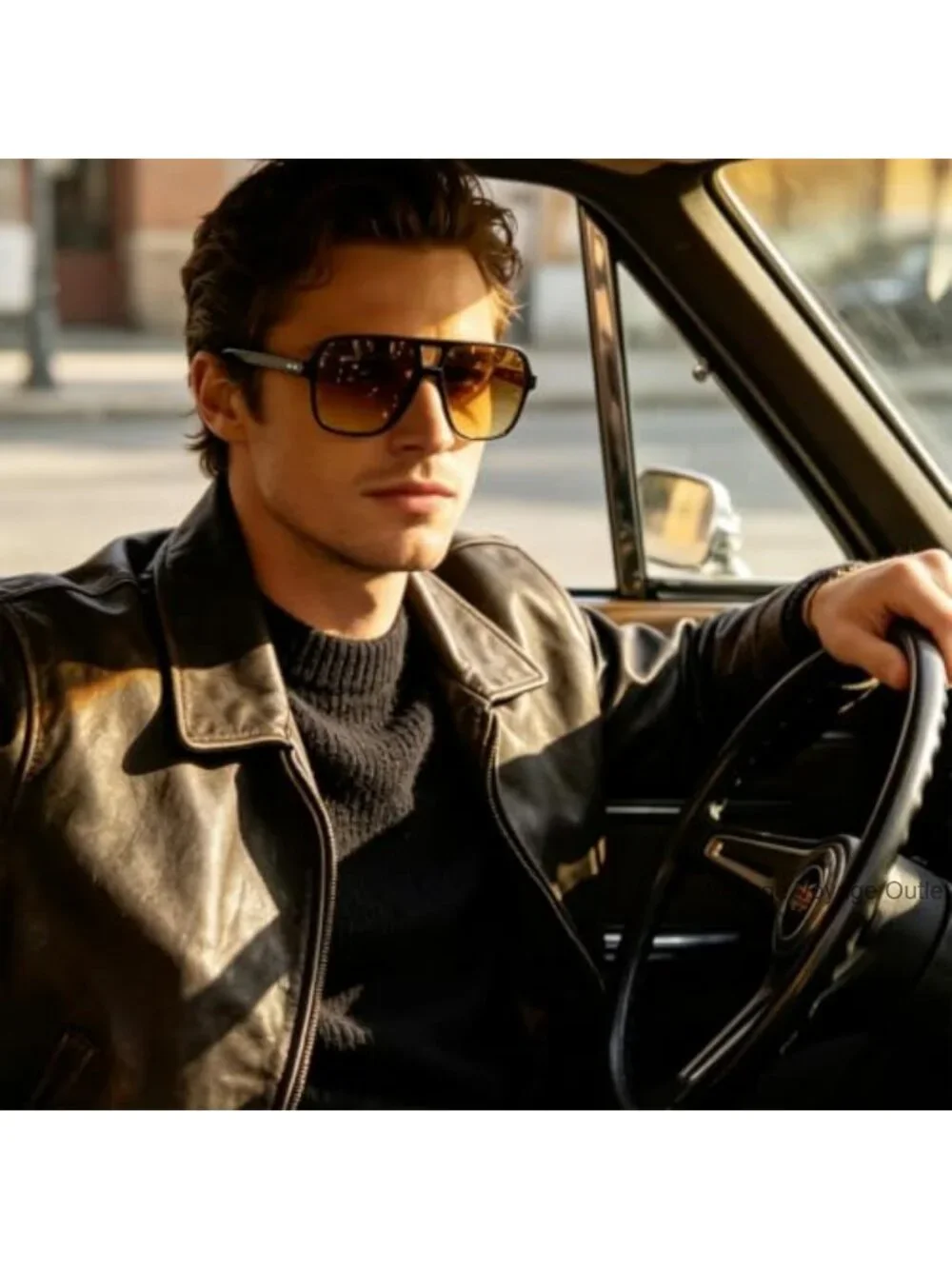 Retro 70s Square Aviator Sunglasses Plastic Frame UV400 Unisex
